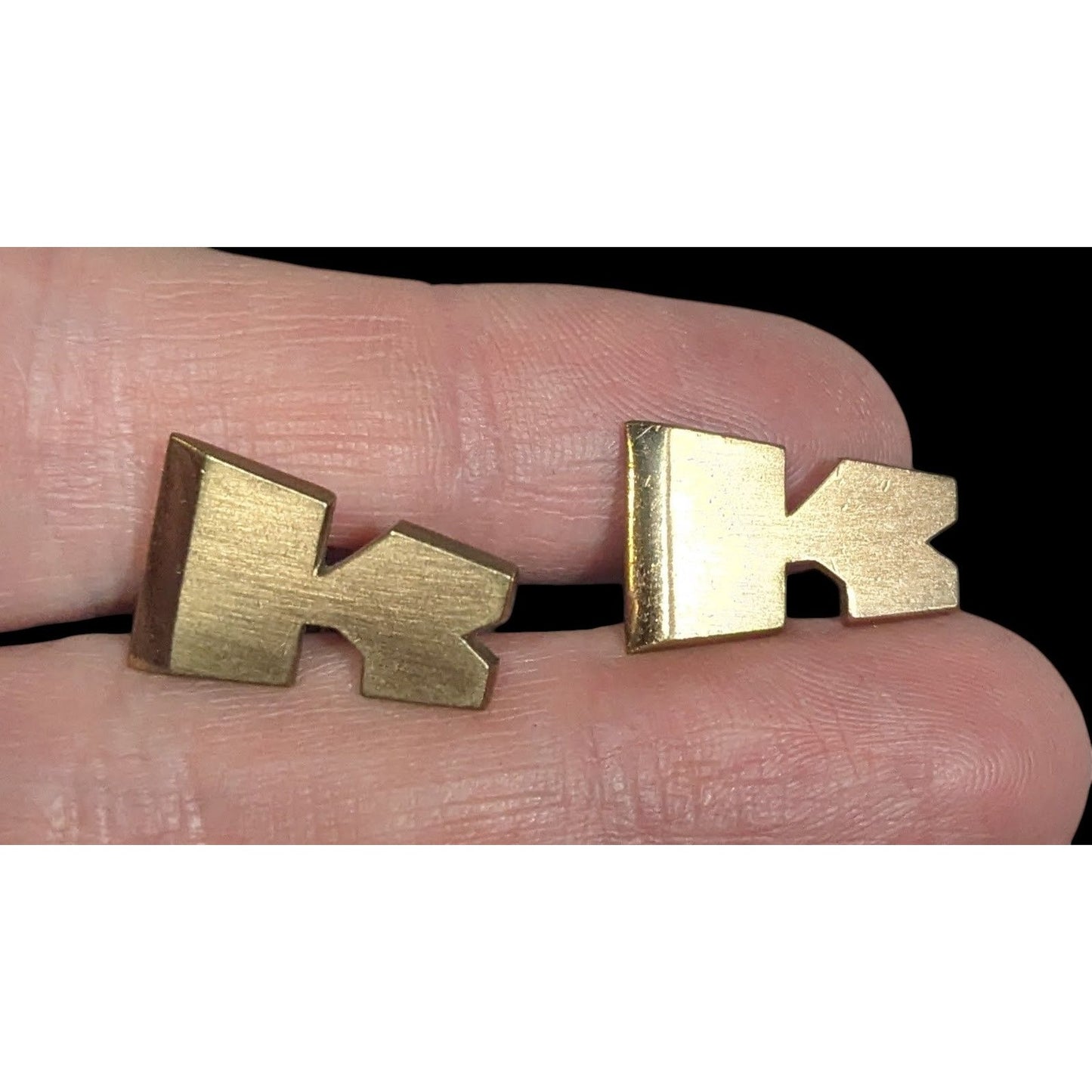 Vintage Swank Stylized K Shaped Gold Tone Cufflinks