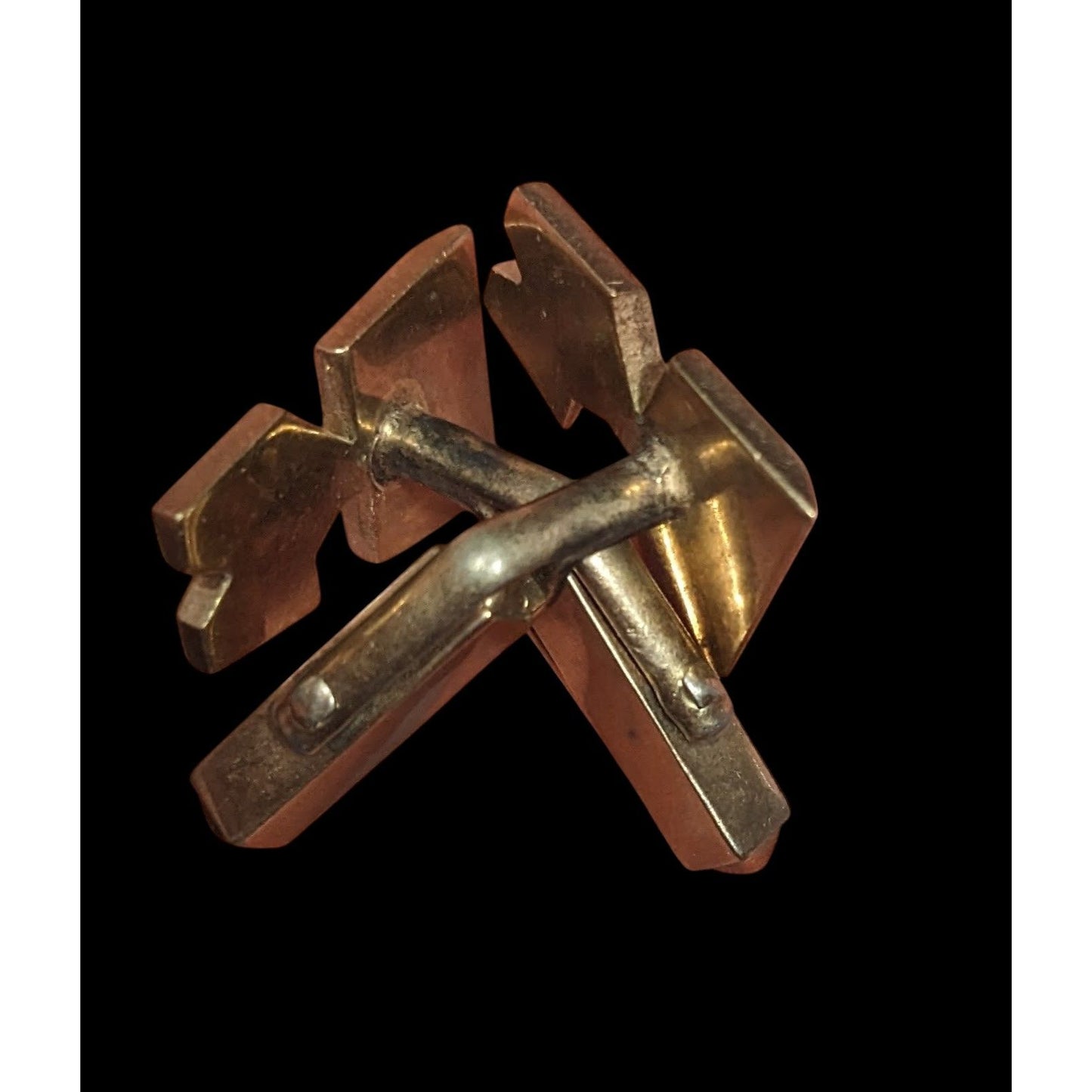 Vintage Swank Stylized K Shaped Gold Tone Cufflinks