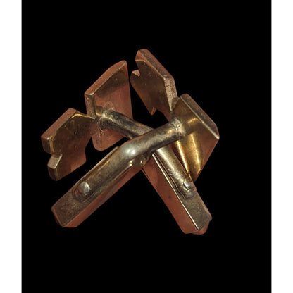 Vintage Swank Stylized K Shaped Gold Tone Cufflinks