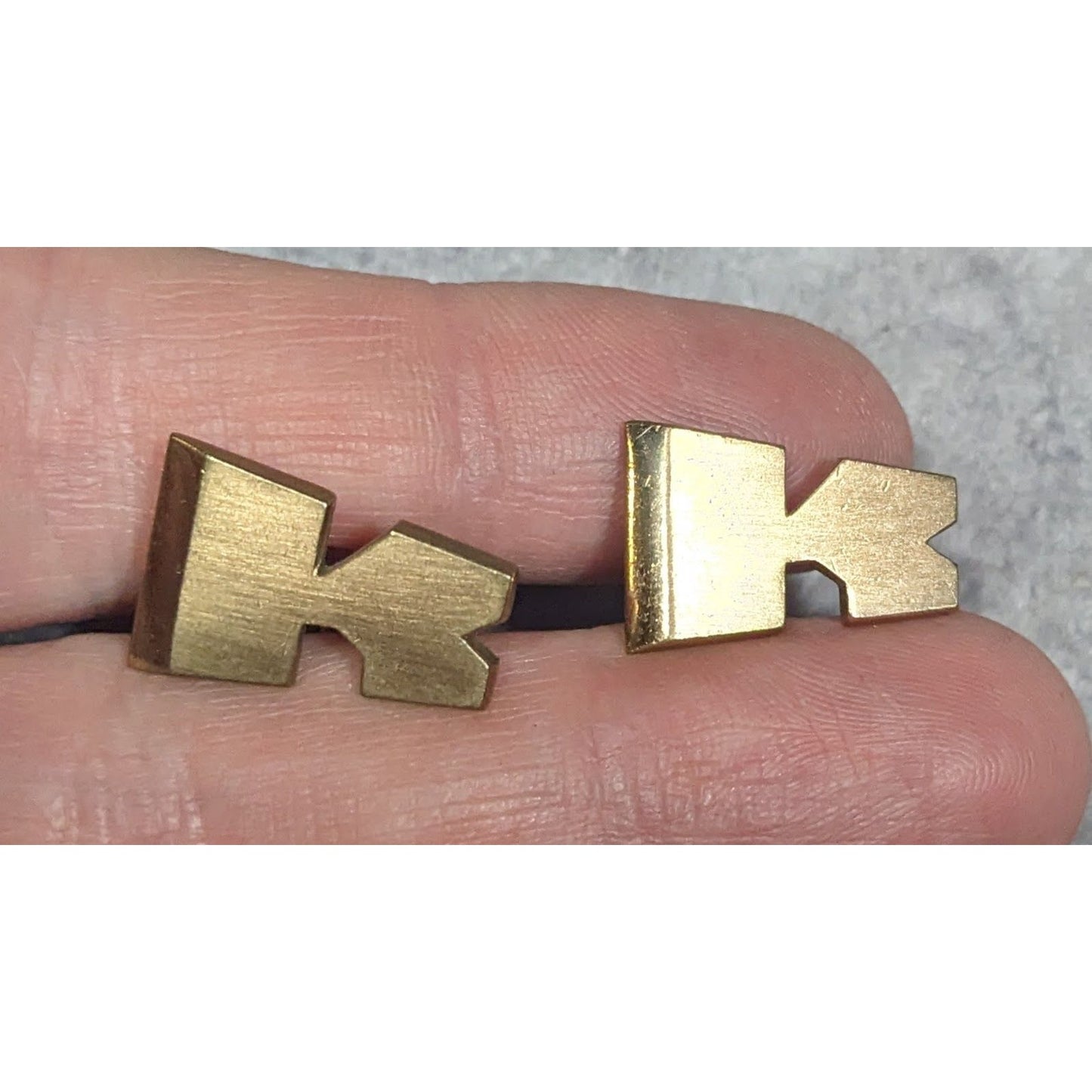Vintage Swank Stylized K Shaped Gold Tone Cufflinks