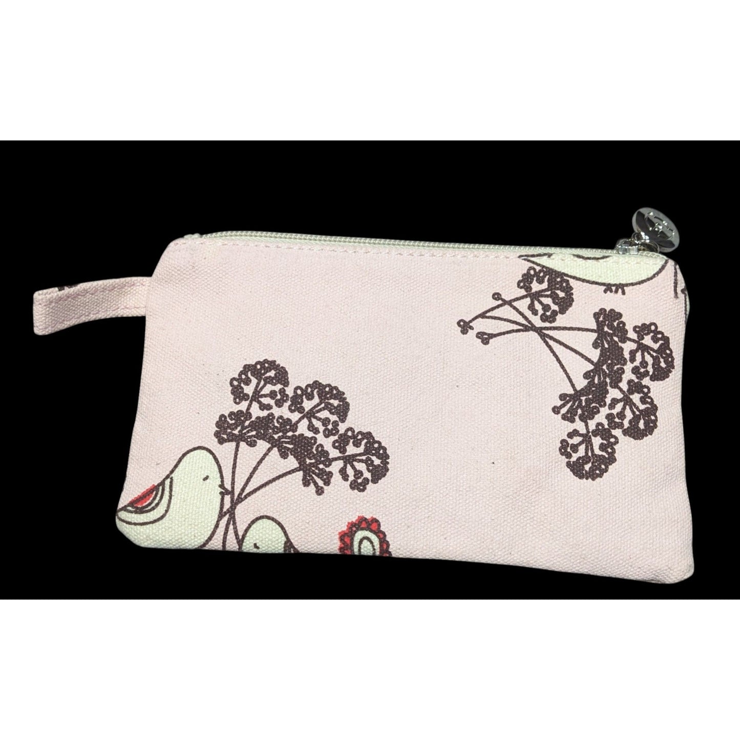 Apple & Bee Pink Canvas Mini Bag With Floral And Bird Print