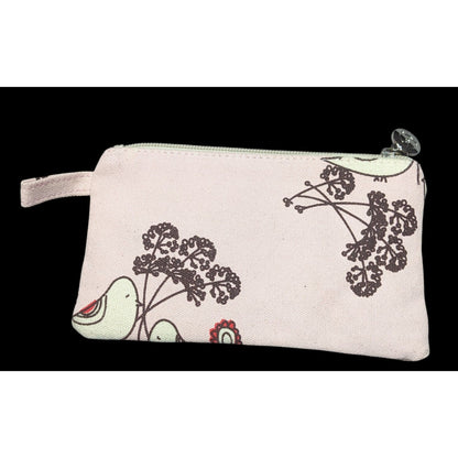 Apple & Bee Pink Canvas Mini Bag With Floral And Bird Print