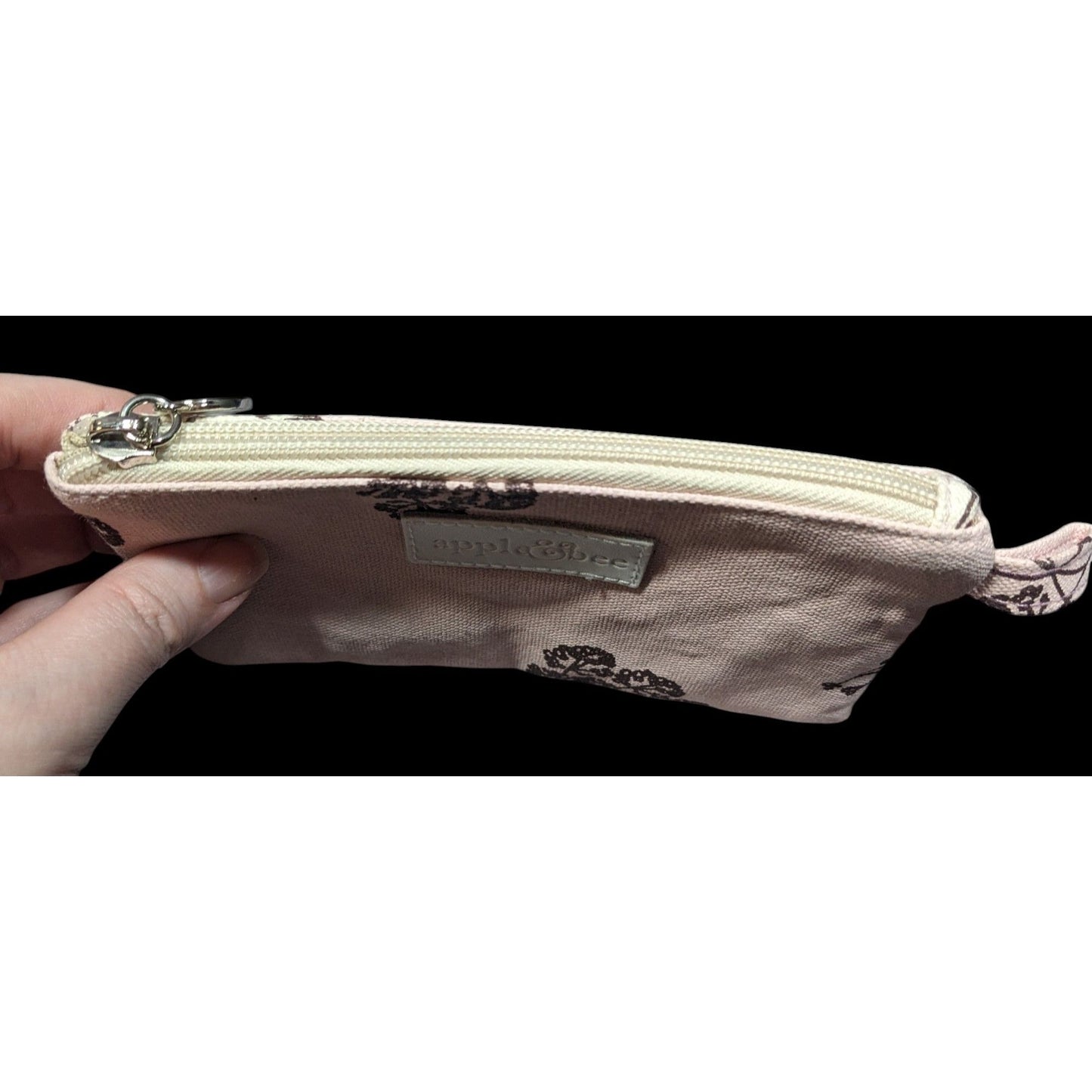 Apple & Bee Pink Canvas Mini Bag With Floral And Bird Print