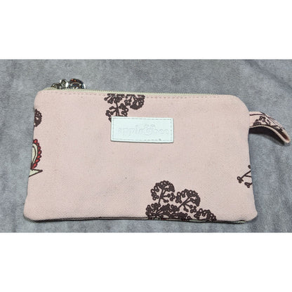Apple & Bee Pink Canvas Mini Bag With Floral And Bird Print
