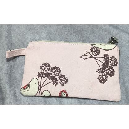 Apple & Bee Pink Canvas Mini Bag With Floral And Bird Print