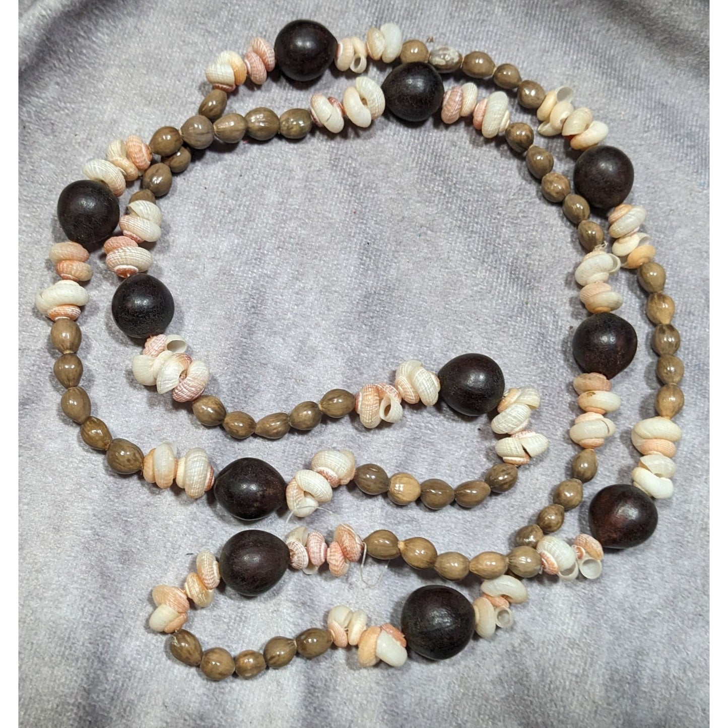 Summery Beach Themed Seed And Shell Beaded Necklace