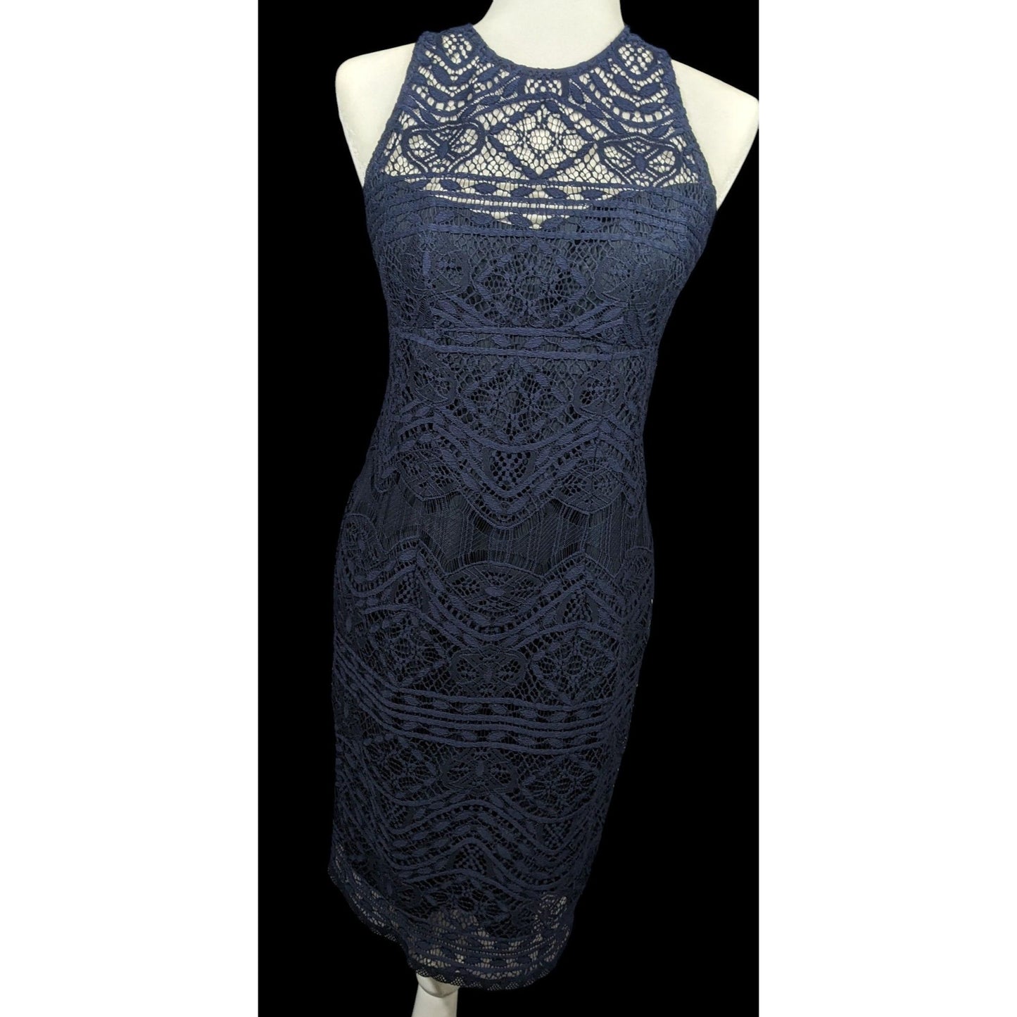 Nanette Lepore Navy Blue Lace Mini Dress Size 4