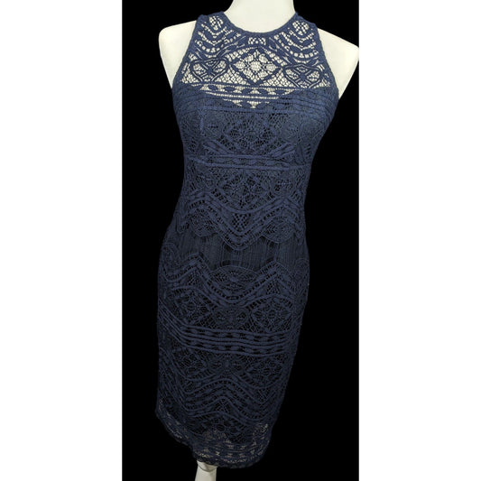 Nanette Lepore Navy Blue Lace Mini Dress Size 4