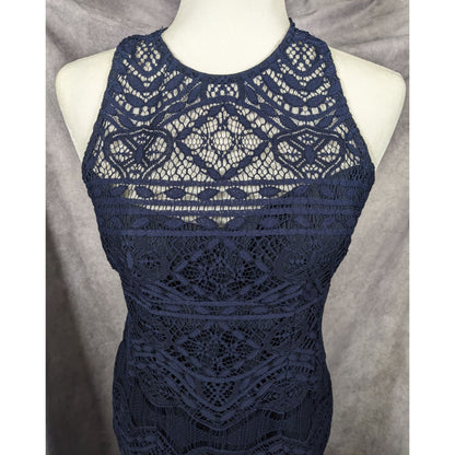 Nanette Lepore Navy Blue Lace Mini Dress Size 4