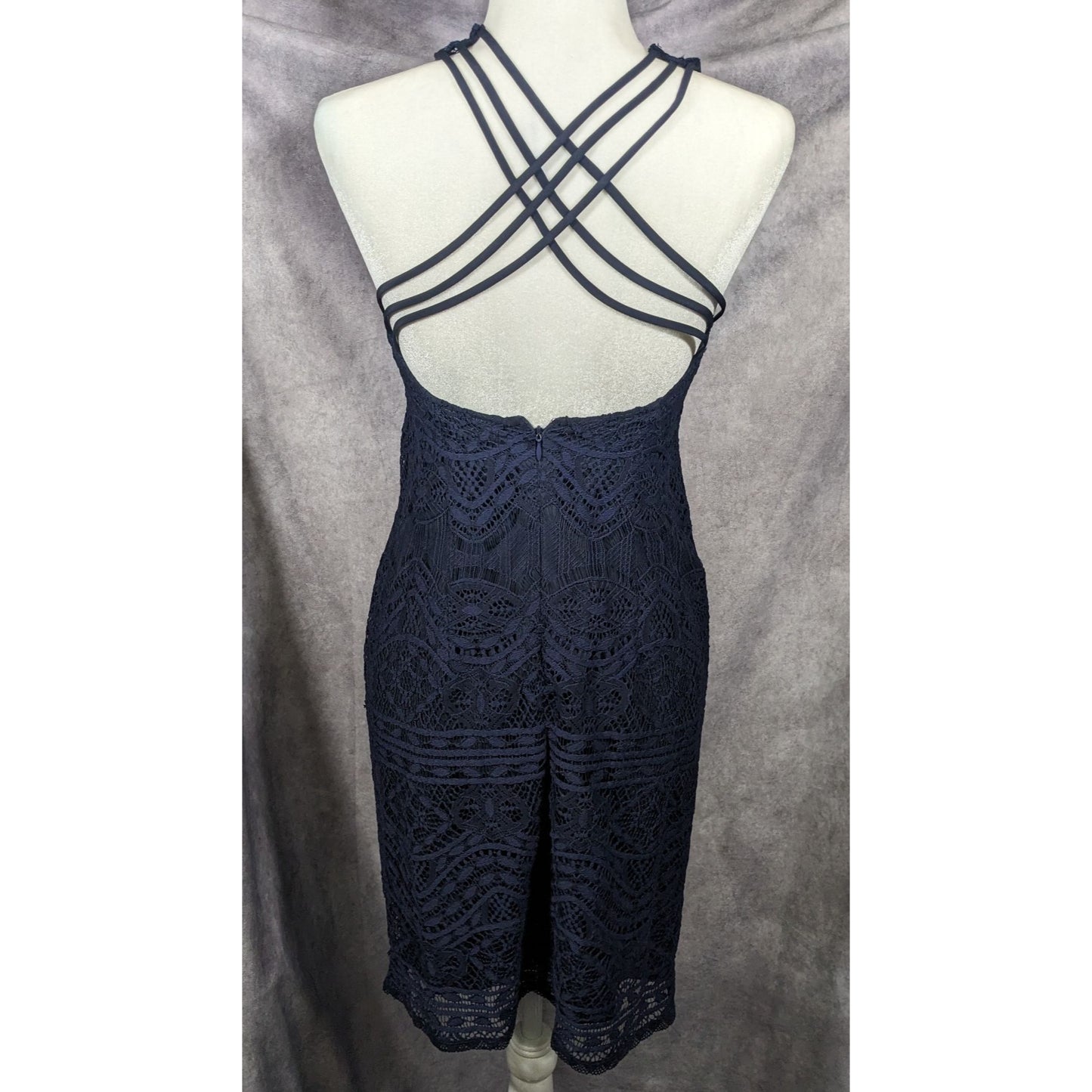 Nanette Lepore Navy Blue Lace Mini Dress Size 4