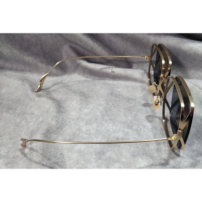 Unique Retro Double Lens Frame Gold Tone Square Sunglasses