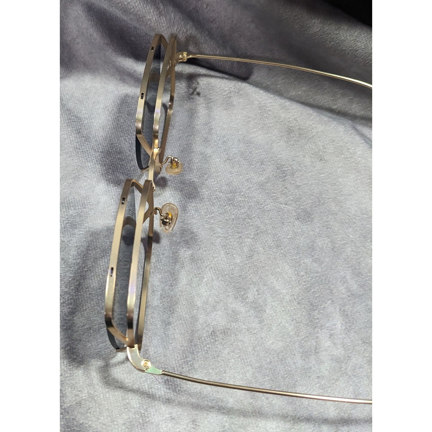 Unique Retro Double Lens Frame Gold Tone Square Sunglasses