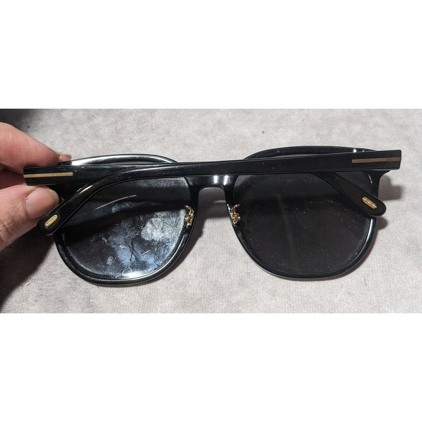 Tom Ford Black And Gold Polarized Sunglasses