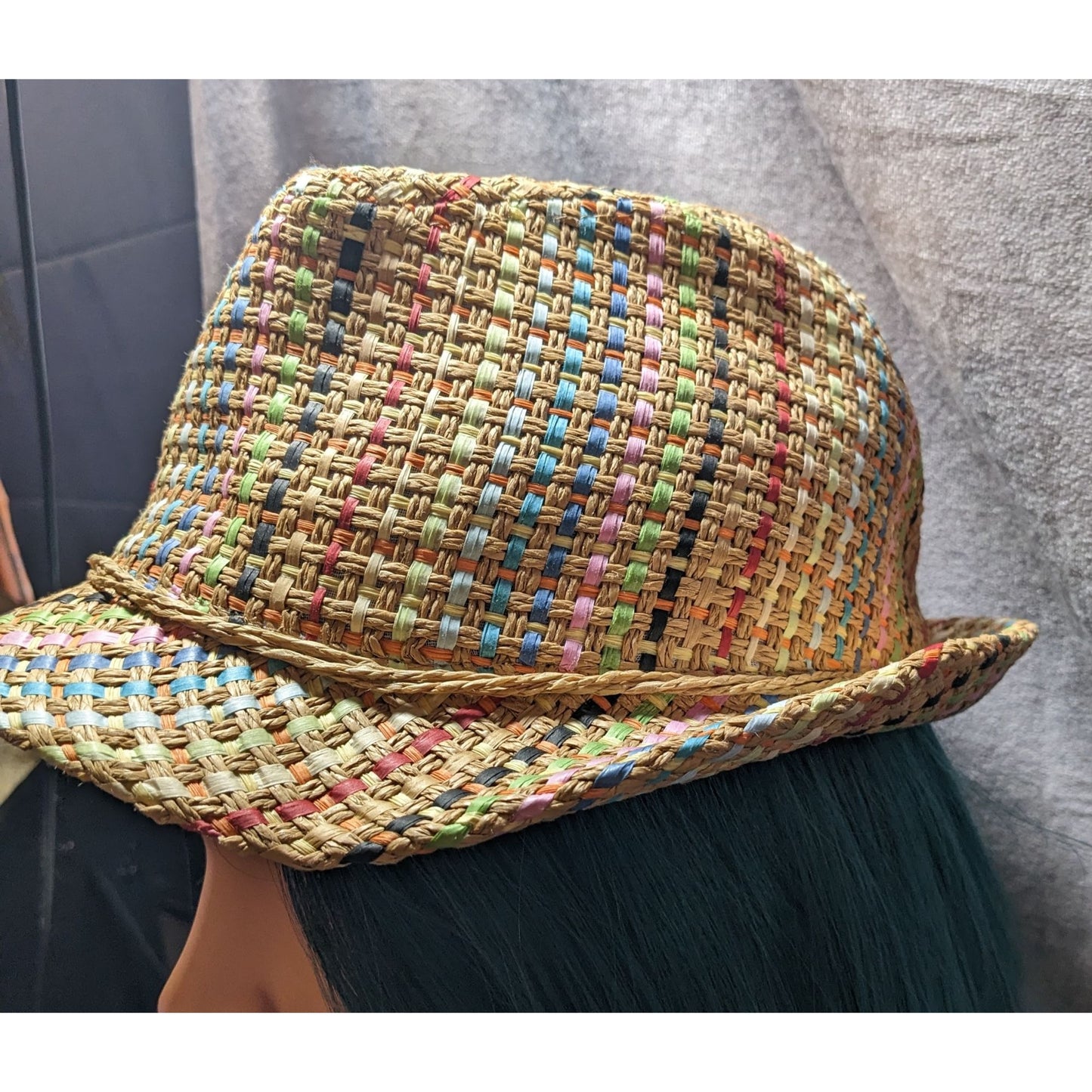 Retro Beachy Panama Jack Rainbow Woven Fedora