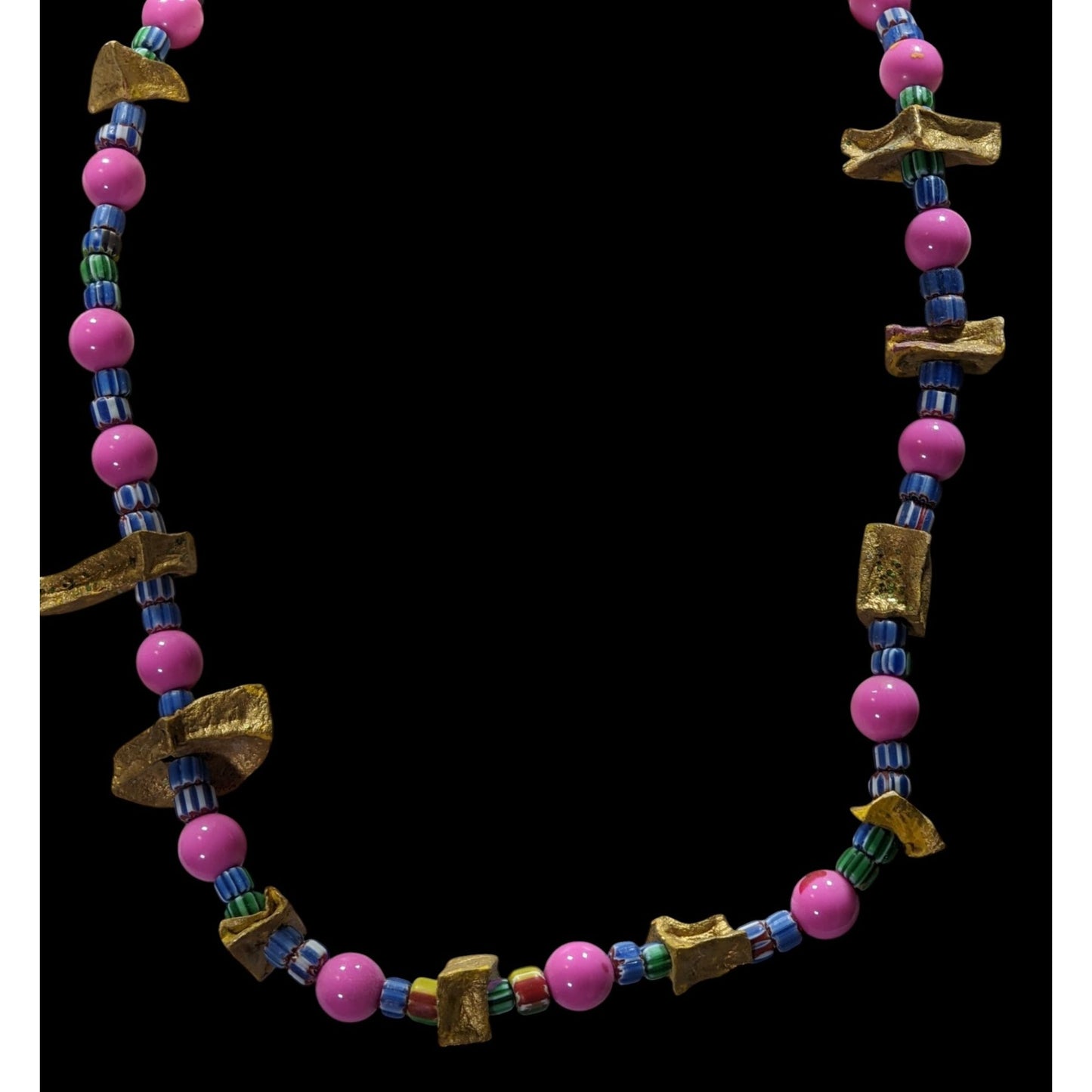 Handmade Abstract Unique Mixed Media Beaded Necklace