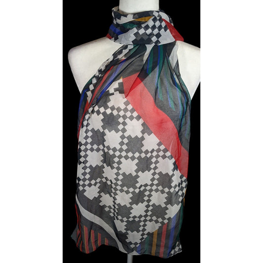 Vintage The Limited Rainbow Geometric Lightweight Scarf