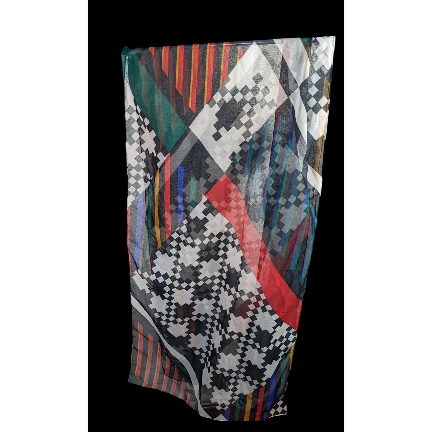 Vintage The Limited Rainbow Geometric Lightweight Scarf