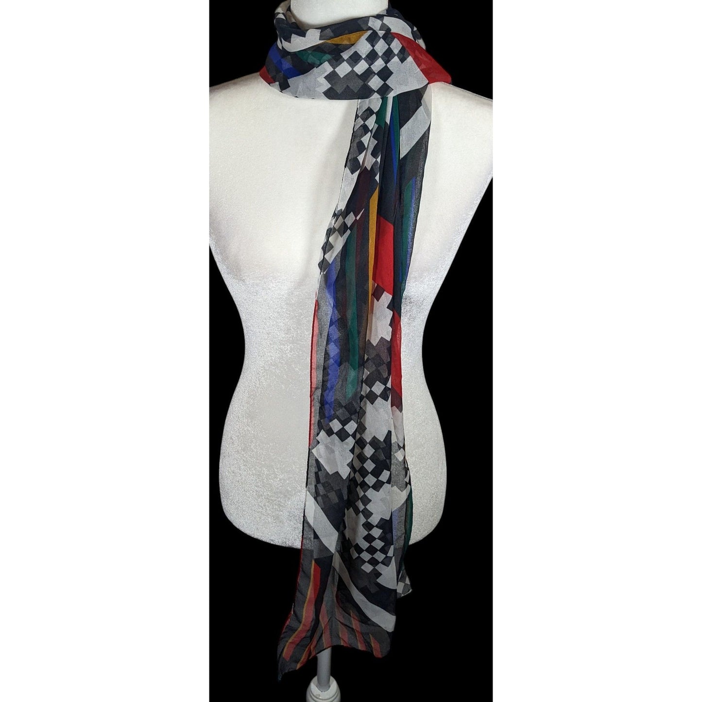 Vintage The Limited Rainbow Geometric Lightweight Scarf