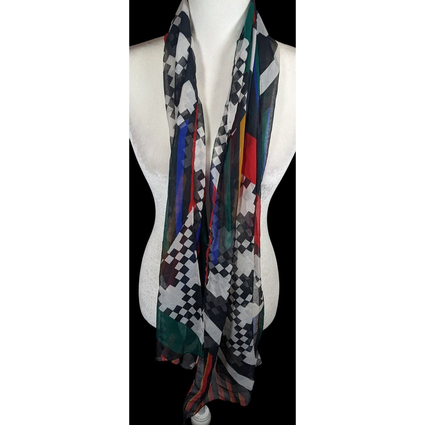 Vintage The Limited Rainbow Geometric Lightweight Scarf