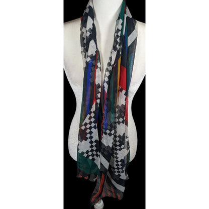 Vintage The Limited Rainbow Geometric Lightweight Scarf