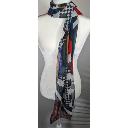 Vintage The Limited Rainbow Geometric Lightweight Scarf