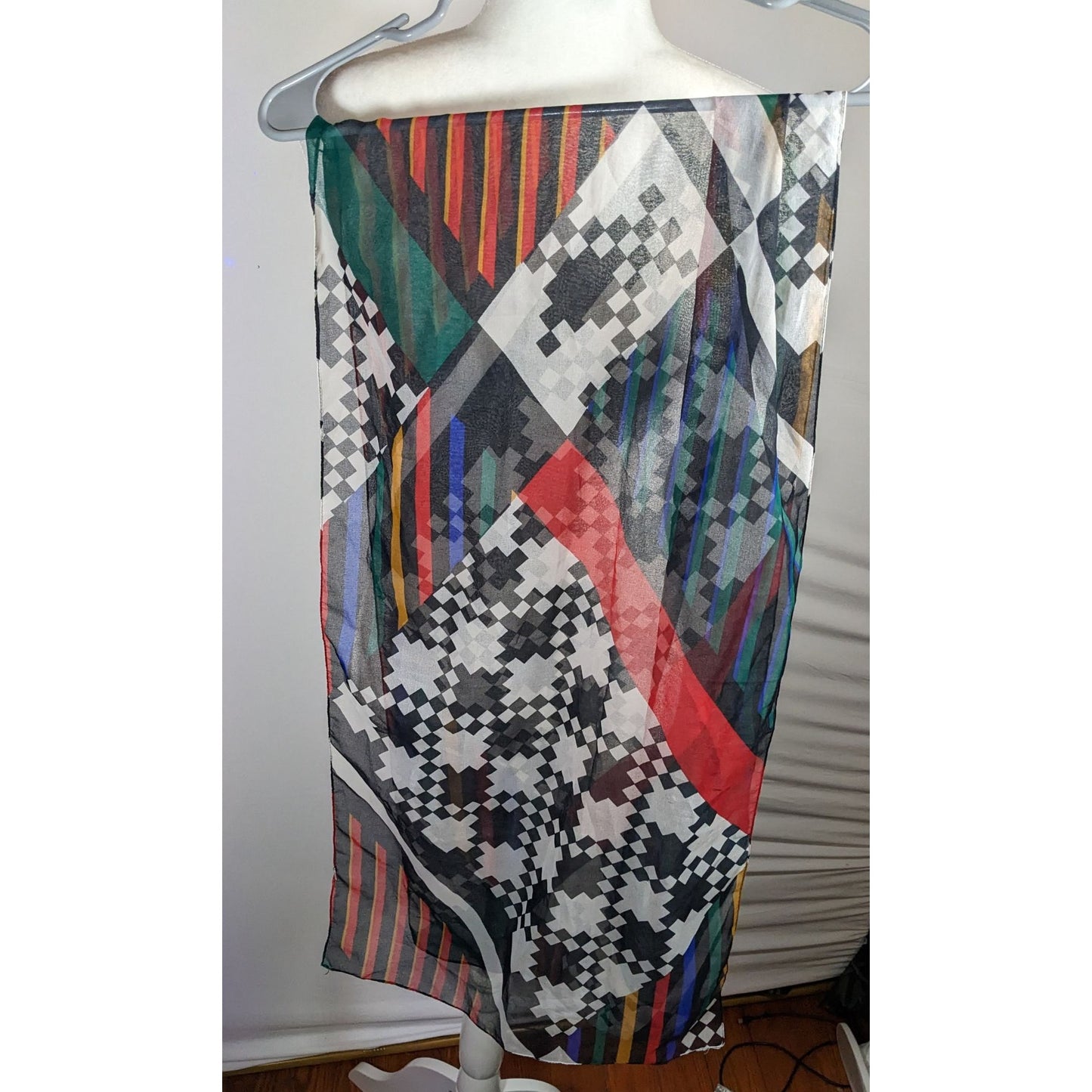 Vintage The Limited Rainbow Geometric Lightweight Scarf