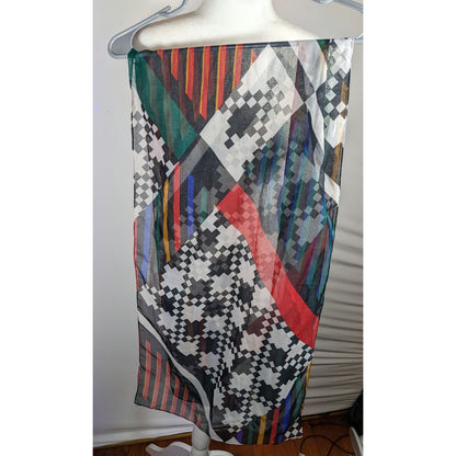 Vintage The Limited Rainbow Geometric Lightweight Scarf