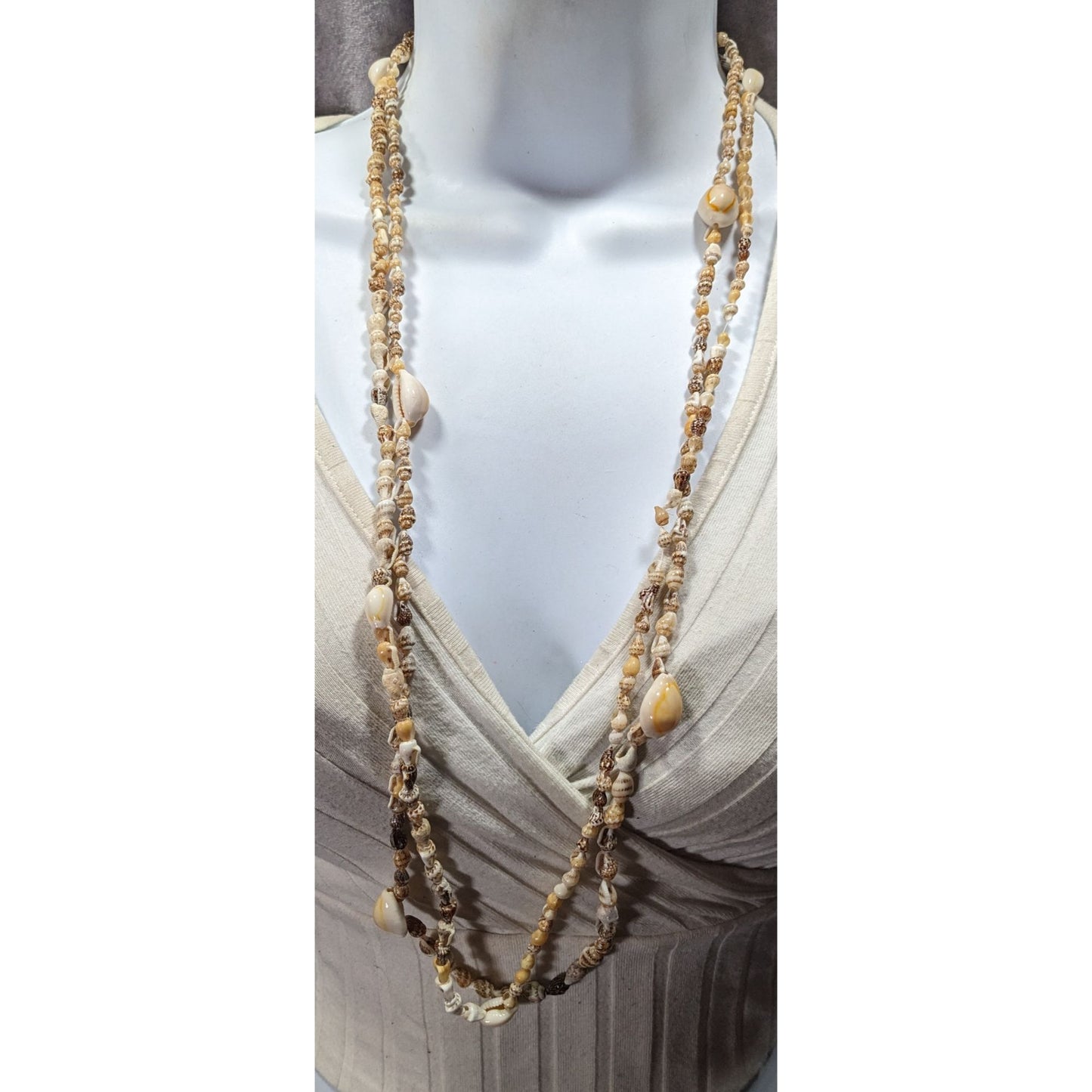 Beachy Two Layer Seashell Beaded Necklace