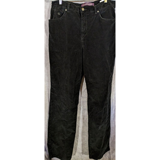 Gloria Vanderbilt Black Corduroy Pants With Sparkly Pocket Accents