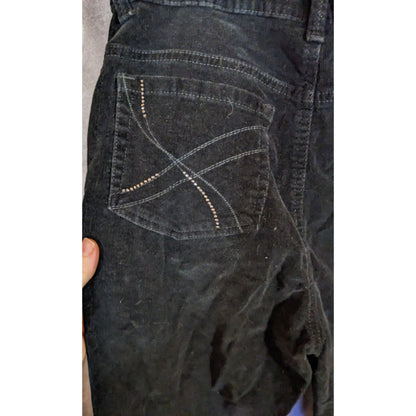 Gloria Vanderbilt Black Corduroy Pants With Sparkly Pocket Accents