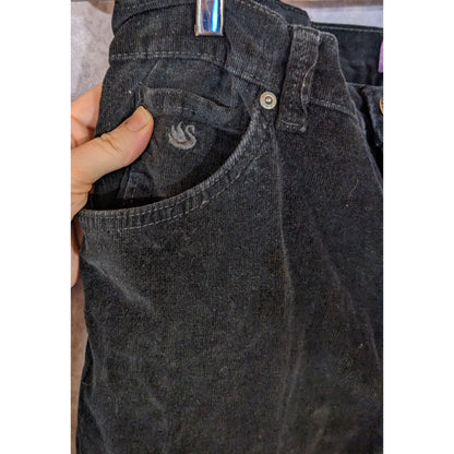 Gloria Vanderbilt Black Corduroy Pants With Sparkly Pocket Accents