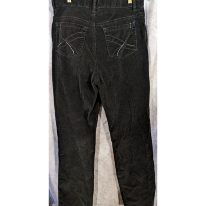 Gloria Vanderbilt Black Corduroy Pants With Sparkly Pocket Accents