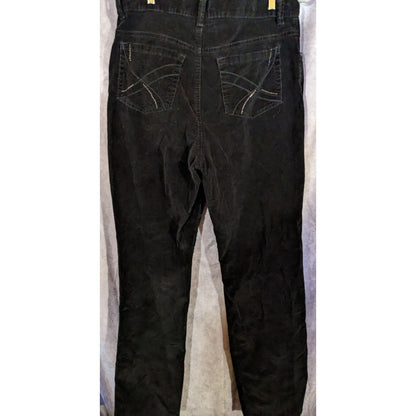 Gloria Vanderbilt Black Corduroy Pants With Sparkly Pocket Accents