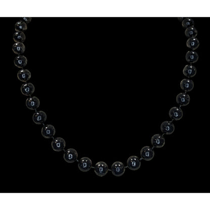 Corporate Goth Black Beaded Necklace With Spring Ring Clasp