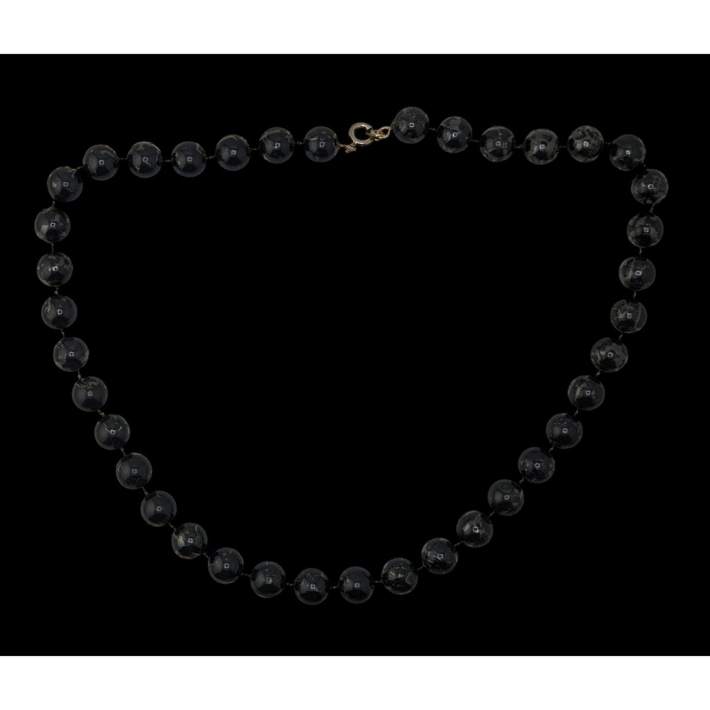 Corporate Goth Black Beaded Necklace With Spring Ring Clasp