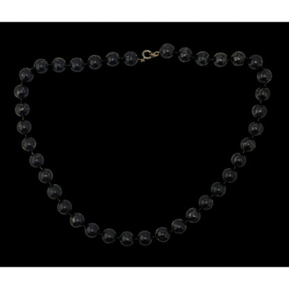 Corporate Goth Black Beaded Necklace With Spring Ring Clasp