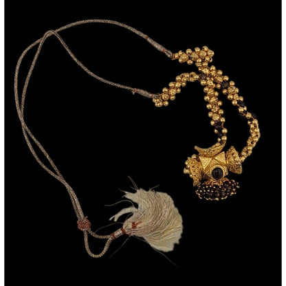 Vintage Indian Choker Gold Tone With Garnets And Glass