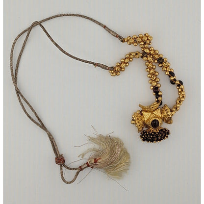 Vintage Indian Choker Gold Tone With Garnets And Glass