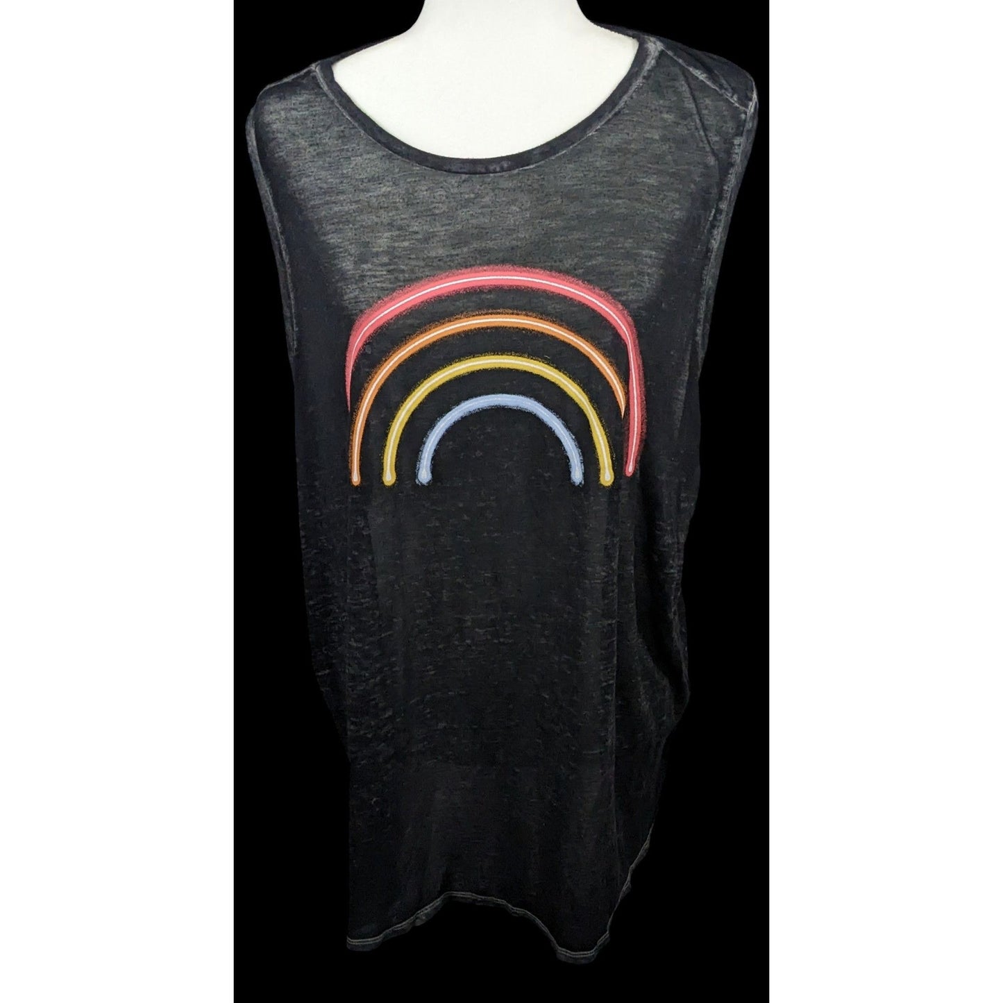 Summery Casual Pride Semi-Sheer Rainbow Tank by Arizona Jeans Co