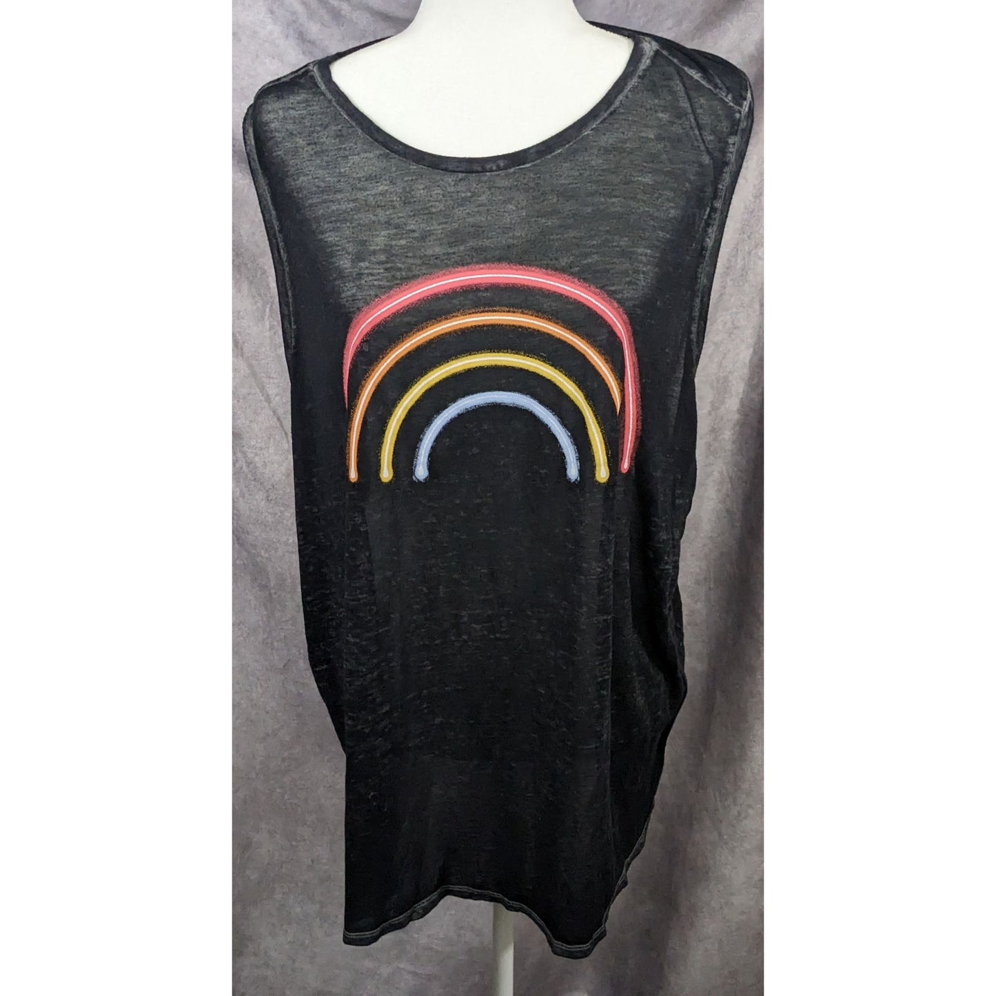 Summery Casual Pride Semi-Sheer Rainbow Tank by Arizona Jeans Co