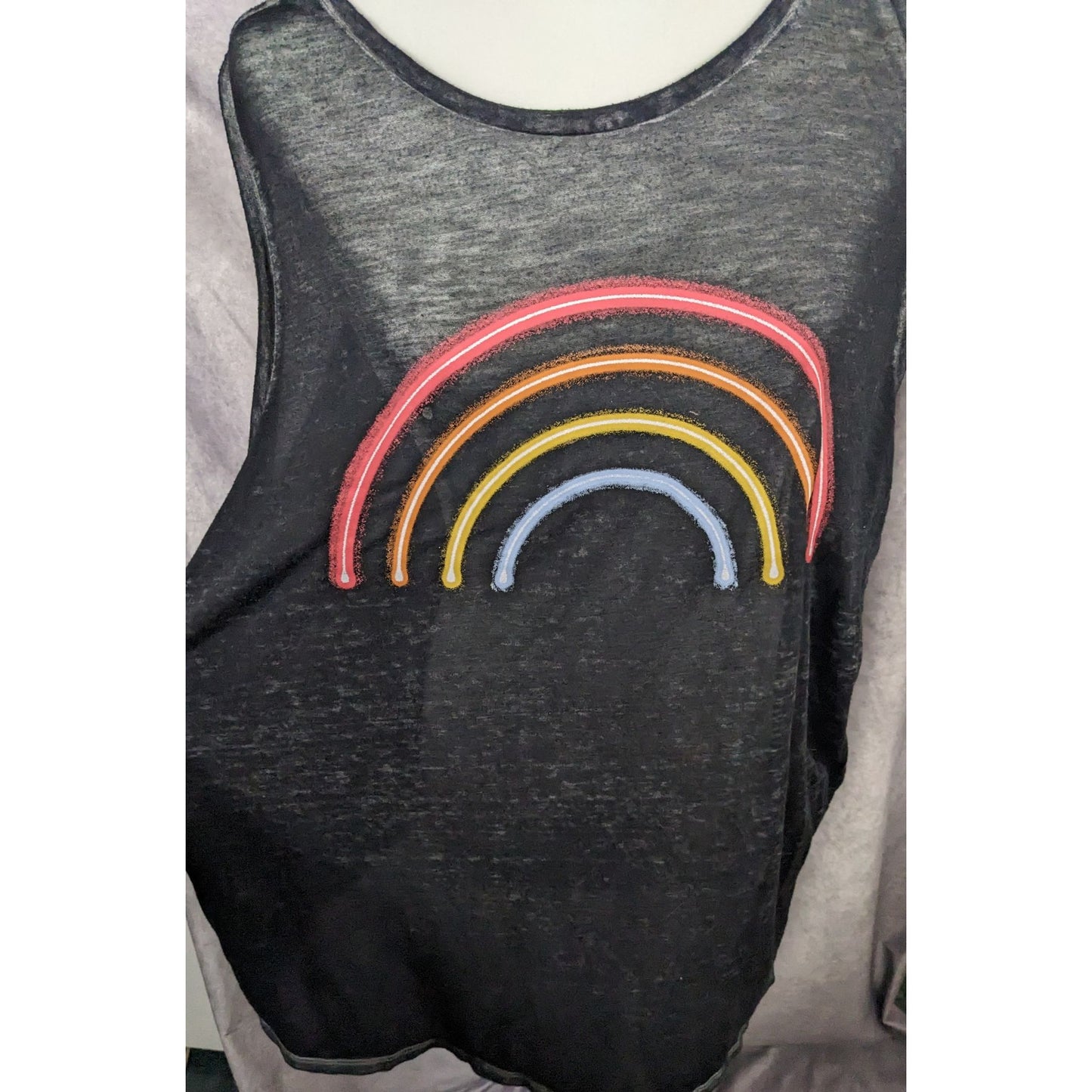 Summery Casual Pride Semi-Sheer Rainbow Tank by Arizona Jeans Co