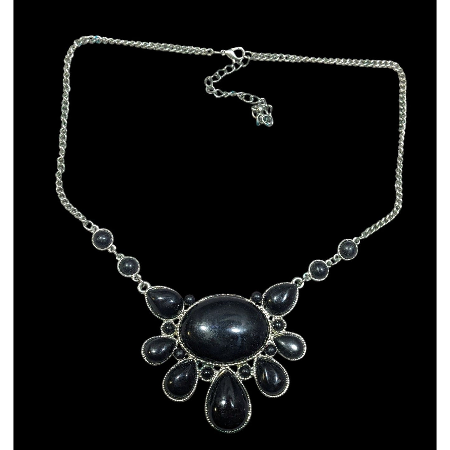 Elegant Gothic Bubbly Cabochon Statement Necklace