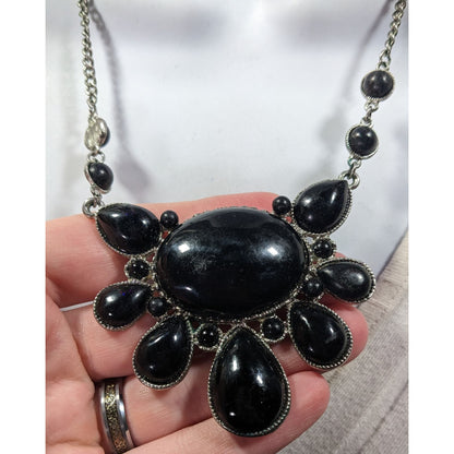 Elegant Gothic Bubbly Cabochon Statement Necklace