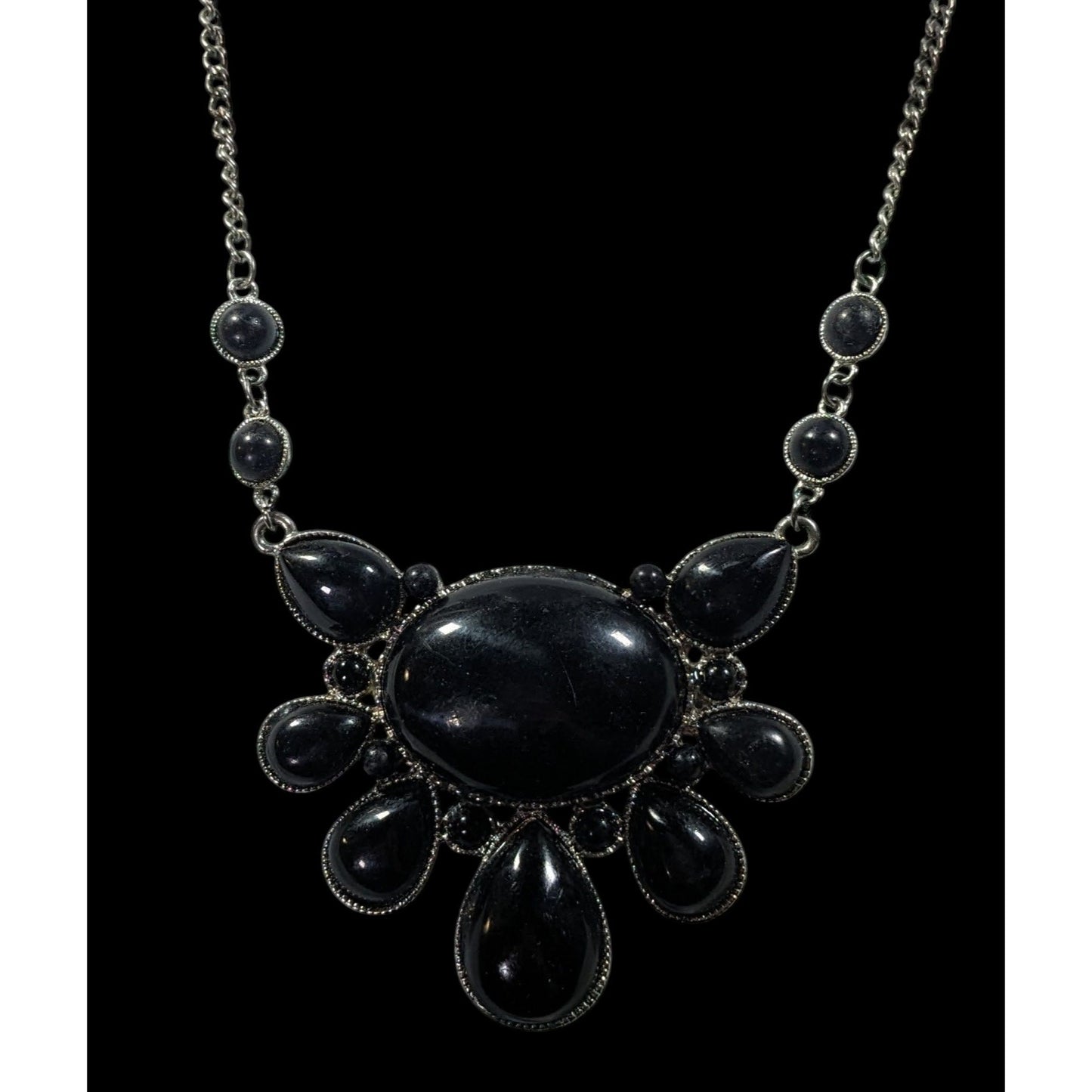 Elegant Gothic Bubbly Cabochon Statement Necklace