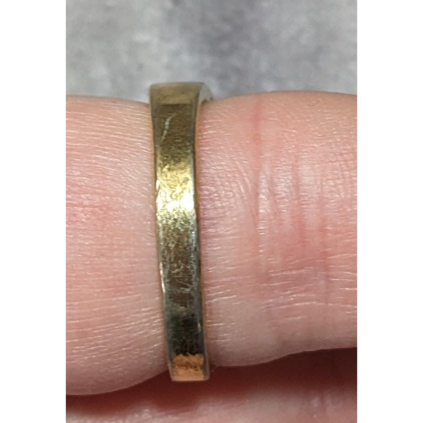 Vintage Glam Art Deco Style Gemmed Gold Plated Ring