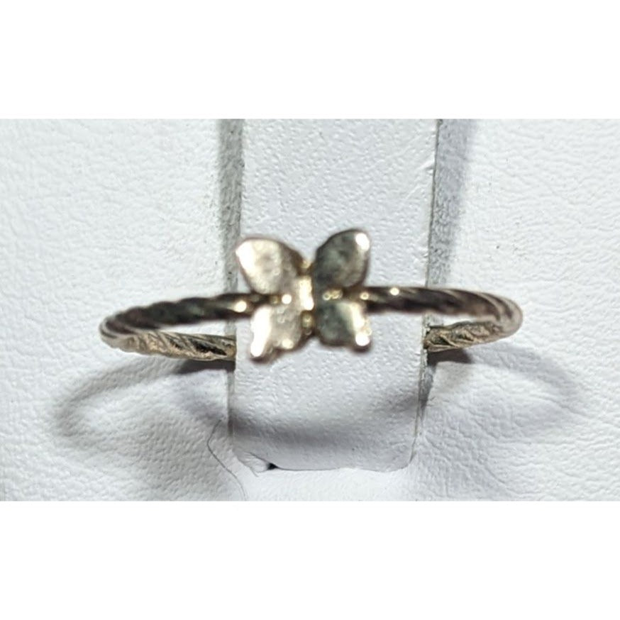 Minimalist Fairycore Butterfly Charm Gold Tone Ring Size 5