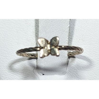 Minimalist Fairycore Butterfly Charm Gold Tone Ring Size 5