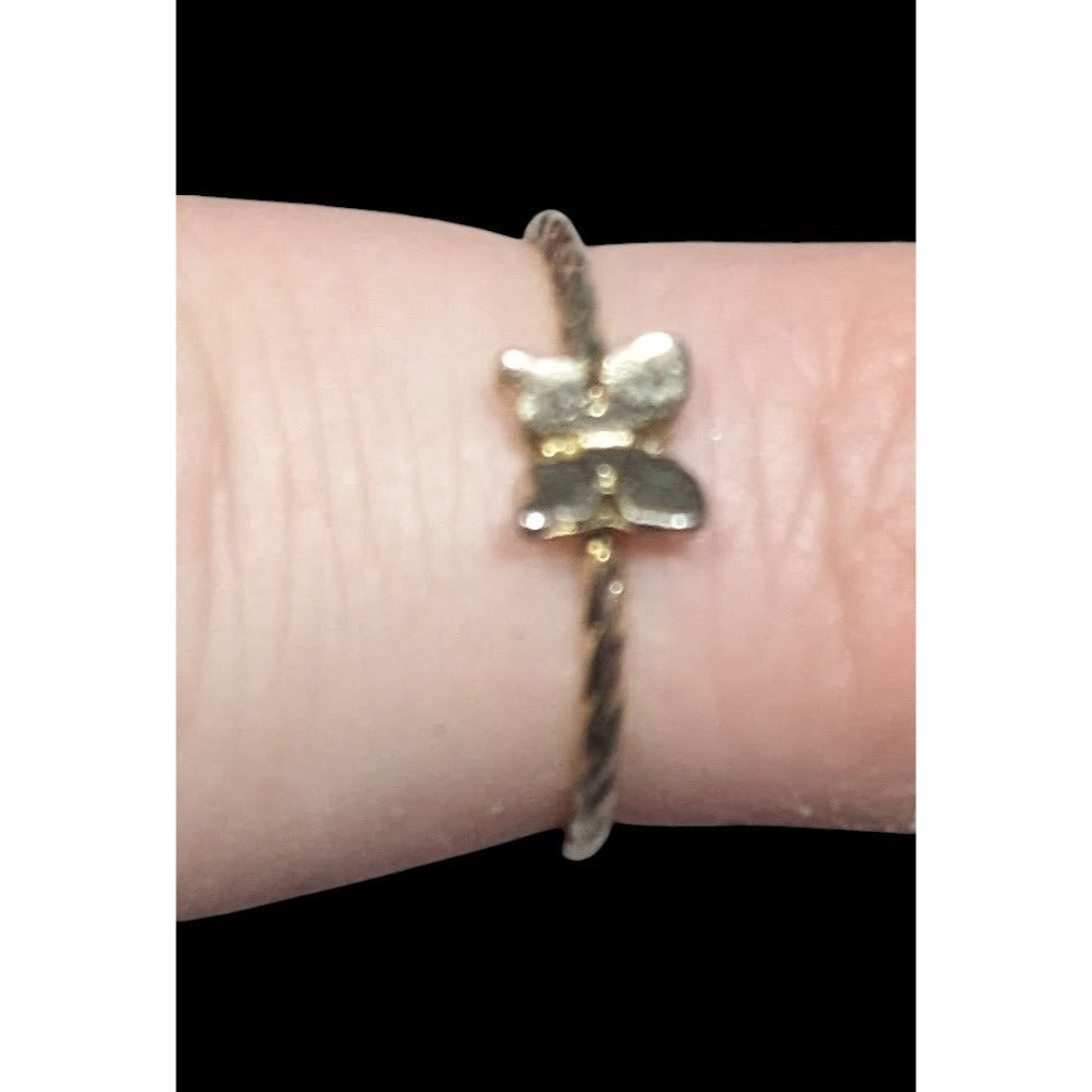 Minimalist Fairycore Butterfly Charm Gold Tone Ring Size 5