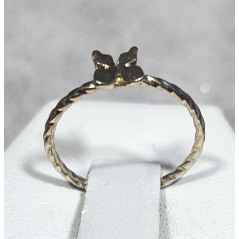 Minimalist Fairycore Butterfly Charm Gold Tone Ring Size 5