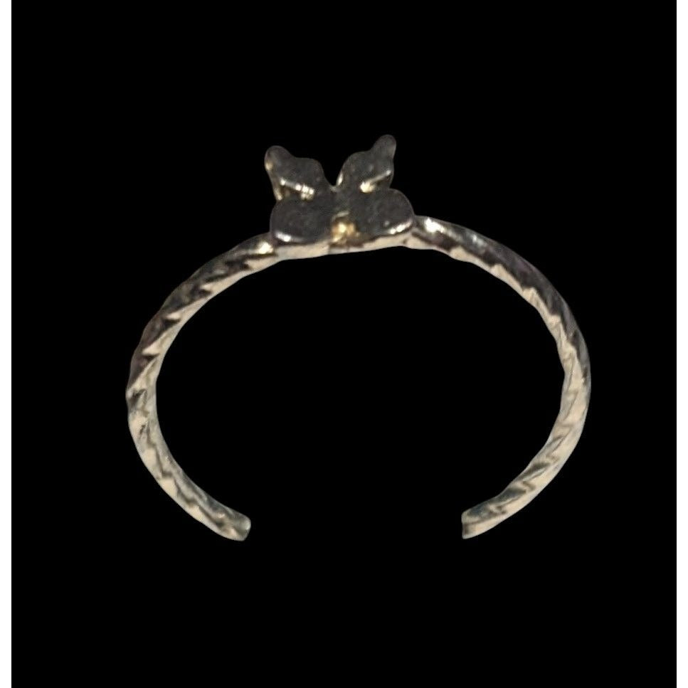 Minimalist Fairycore Butterfly Charm Gold Tone Ring Size 5